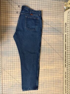 Rustler Men's Relaxed Fit Dark Indigo Jeans 42x30